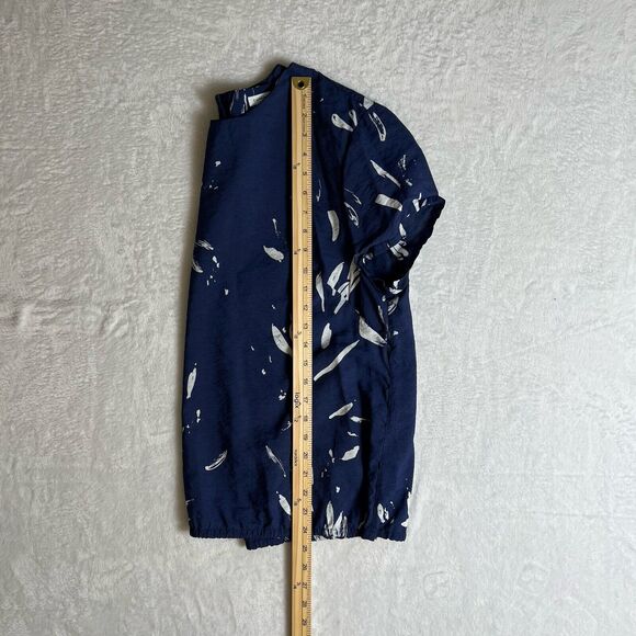 Cuyana Women’s Blouse Size L Blue White Adjustable Lagenlook Artsy Airy Coastal - Picture 6 of 8